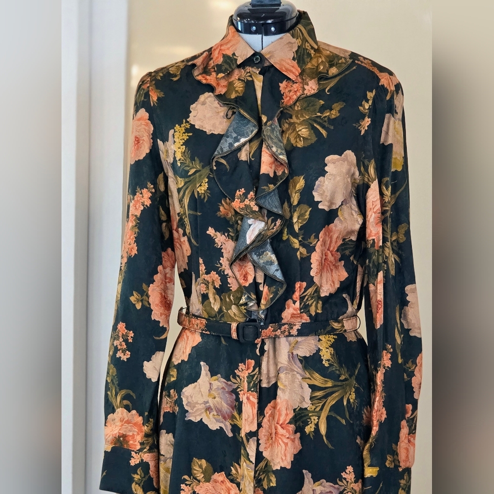 Ralph Lauren Blayke Floral-print Jacquard Silk Blend Dress, NWT - Picture 5 of 15